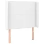 Headboard with white synthetic leather ears 93x16x118/128 cm by vidaXL, Headboards and footboards - Ref: Foro24-3119379, Pric...
