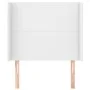 Headboard with white synthetic leather ears 93x16x118/128 cm by vidaXL, Headboards and footboards - Ref: Foro24-3119379, Pric...