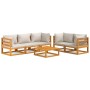 Garden furniture set 6 pieces solid wood and light gray cushions by vidaXL, Garden sets - Ref: Foro24-3155286, Price: 659,96 ...