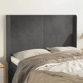 Headboard with dark gray velvet ears 147x16x118/128 cm by vidaXL, Headboards and footboards - Ref: Foro24-3119349, Price: 115...
