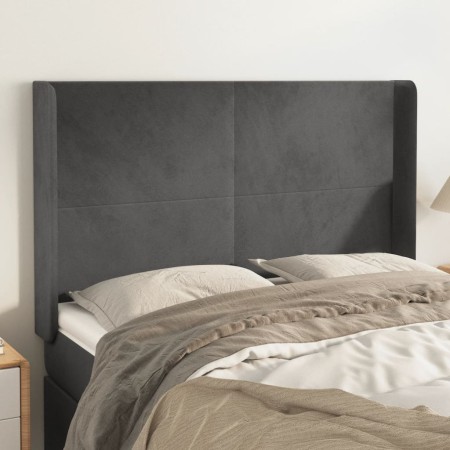 Kopfteil mit dunkelgrauen Samtohren 147x16x118/128 cm von vidaXL, Kopf- und Fußteile - Ref: Foro24-3119349, Preis: 119,34 €, ...