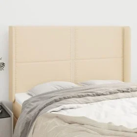 Headboard with cream fabric ears 147x16x118/128 cm by vidaXL, Headboards and footboards - Ref: Foro24-3119443, Price: 95,71 €...