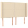 Headboard with cream fabric ears 147x16x118/128 cm by vidaXL, Headboards and footboards - Ref: Foro24-3119443, Price: 97,28 €...