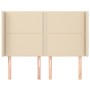 Headboard with cream fabric ears 147x16x118/128 cm by vidaXL, Headboards and footboards - Ref: Foro24-3119443, Price: 97,28 €...
