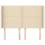 Headboard with cream fabric ears 147x16x118/128 cm by vidaXL, Headboards and footboards - Ref: Foro24-3119443, Price: 96,10 €...