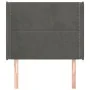 Cabecero con orejas de terciopelo gris oscuro 103x16x118/128 cm de vidaXL, Cabeceros y pies de cama - Ref: Foro24-3119483, Pr...