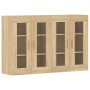 Armarios de pared 2 uds madera de ingeniería roble Sonoma