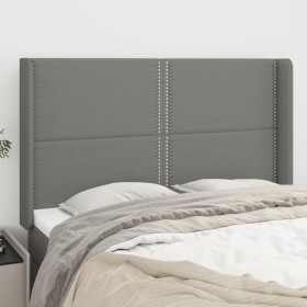 Headboard with dark gray fabric ears 147x16x118/128 cm by vidaXL, Headboards and footboards - Ref: Foro24-3119439, Price: 98,...