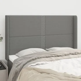 Headboard with dark gray fabric ears 147x16x118/128 cm by vidaXL, Headboards and footboards - Ref: Foro24-3119439, Price: 97,...