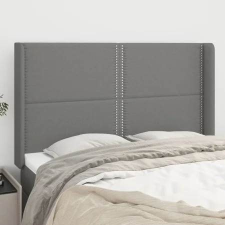 Kopfteil mit dunkelgrauen Stoffohren 147x16x118/128 cm von vidaXL, Kopf- und Fußteile - Ref: Foro24-3119439, Preis: 97,94 €, ...