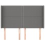 Headboard with dark gray fabric ears 147x16x118/128 cm by vidaXL, Headboards and footboards - Ref: Foro24-3119439, Price: 98,...