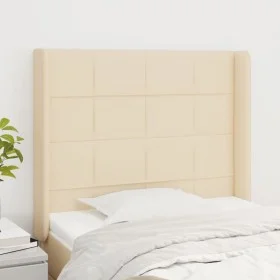 Headboard with cream fabric ears 93x16x118/128 cm by vidaXL, Headboards and footboards - Ref: Foro24-3119567, Price: 75,54 €,...