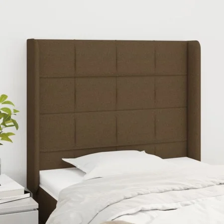 Headboard with dark brown fabric ears 93x16x118/128 cm by vidaXL, Headboards and footboards - Ref: Foro24-3119565, Price: 70,...