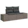 Conjunto de sofá de jardín con cojín 10 pcs Gris Poliratán