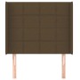 Headboard with dark brown fabric ears 93x16x118/128 cm by vidaXL, Headboards and footboards - Ref: Foro24-3119565, Price: 71,...