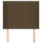Headboard with dark brown fabric ears 93x16x118/128 cm by vidaXL, Headboards and footboards - Ref: Foro24-3119565, Price: 70,...