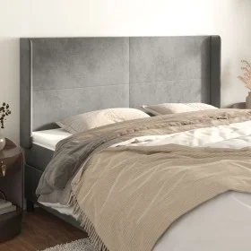 Headboard with light gray velvet ears 163x16x118/128 cm by vidaXL, Headboards and footboards - Ref: Foro24-3119354, Price: 11...