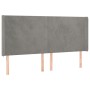 Headboard with light gray velvet ears 163x16x118/128 cm by vidaXL, Headboards and footboards - Ref: Foro24-3119354, Price: 10...