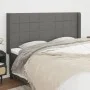 Headboard with dark gray fabric ears 163x16x118/128 cm by vidaXL, Headboards and footboards - Ref: Foro24-3119587, Price: 121...