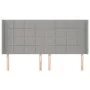 Headboard with light gray fabric ears 203x16x118/128 cm by vidaXL, Headboards and footboards - Ref: Foro24-3119602, Price: 11...