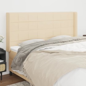 Kopfteil mit Ohren aus cremefarbenem Stoff, 203 x 16 x 118/128 cm von vidaXL, Kopf- und Fußteile - Ref: Foro24-3119607, Preis...