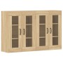 Armarios de pared 2 uds madera de ingeniería roble Sonoma