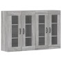 Armarios de pared 2 uds madera de ingeniería gris Sonoma