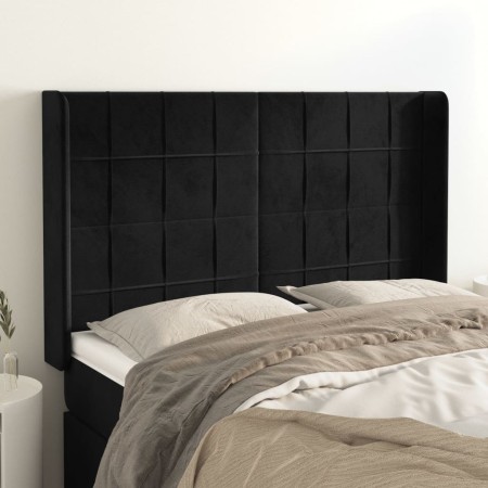 Kopfteil mit Ohren aus schwarzem Samt, 147 x 16 x 118/128 cm von vidaXL, Kopf- und Fußteile - Ref: Foro24-3119630, Preis: 103...