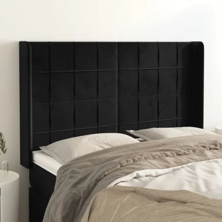 Kopfteil mit Ohren aus schwarzem Samt, 147 x 16 x 118/128 cm von vidaXL, Kopf- und Fußteile - Ref: Foro24-3119630, Preis: 141...