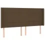 Headboard with dark brown fabric ears 183x16x118/128 cm by vidaXL, Headboards and footboards - Ref: Foro24-3119597, Price: 12...