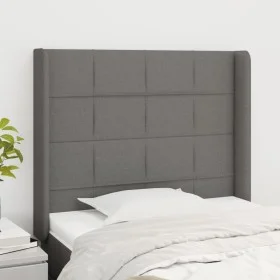 Headboard with dark gray fabric ears 83x16x118/128 cm by vidaXL, Headboards and footboards - Ref: Foro24-3119555, Price: 70,0...
