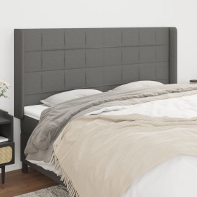Headboard with dark gray fabric ears 183x16x118/128 cm by vidaXL, Headboards and footboards - Ref: Foro24-3119595, Price: 117...