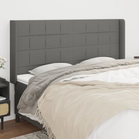 Kopfteil mit dunkelgrauen Stoffohren 183x16x118/128 cm von vidaXL, Kopf- und Fußteile - Ref: Foro24-3119595, Preis: 117,47 €,...