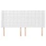 Headboard with white synthetic leather ears 203x16x118/128 cm by vidaXL, Headboards and footboards - Ref: Foro24-3119689, Pri...