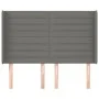 Headboard with dark gray fabric ears 147x16x118/128 cm by vidaXL, Headboards and footboards - Ref: Foro24-3119719, Price: 105...