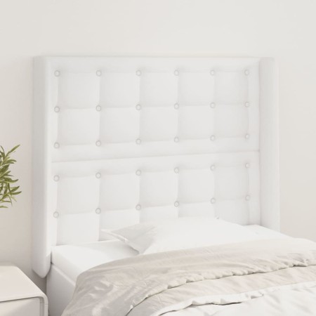 Kopfteil mit Ohren aus weißem Kunstleder, 93 x 16 x 118/128 cm von vidaXL, Kopf- und Fußteile - Ref: Foro24-3119659, Preis: 7...