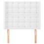 Headboard with white synthetic leather ears 93x16x118/128 cm by vidaXL, Headboards and footboards - Ref: Foro24-3119659, Pric...