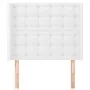 Headboard with white synthetic leather ears 93x16x118/128 cm by vidaXL, Headboards and footboards - Ref: Foro24-3119659, Pric...