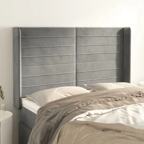 Headboard with light gray velvet ears 147x16x118/128 cm by vidaXL, Headboards and footboards - Ref: Foro24-3119768, Price: 99...