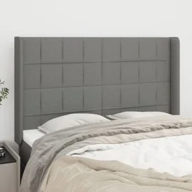 Headboard with dark gray fabric ears 147x16x118/128 cm by vidaXL, Headboards and footboards - Ref: Foro24-3119579, Price: 122...