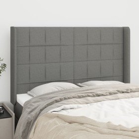 Kopfteil mit dunkelgrauen Stoffohren 147x16x118/128 cm von vidaXL, Kopf- und Fußteile - Ref: Foro24-3119579, Preis: 127,09 €,...
