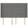 Headboard with dark gray fabric ears 147x16x118/128 cm by vidaXL, Headboards and footboards - Ref: Foro24-3119579, Price: 122...