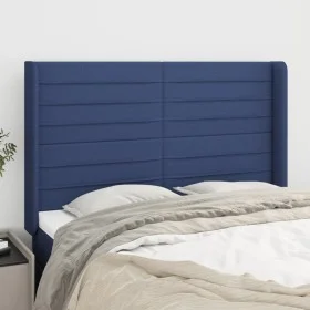 Headboard with blue fabric ears 147x16x118/128 cm by vidaXL, Headboards and footboards - Ref: Foro24-3119724, Price: 118,86 €...