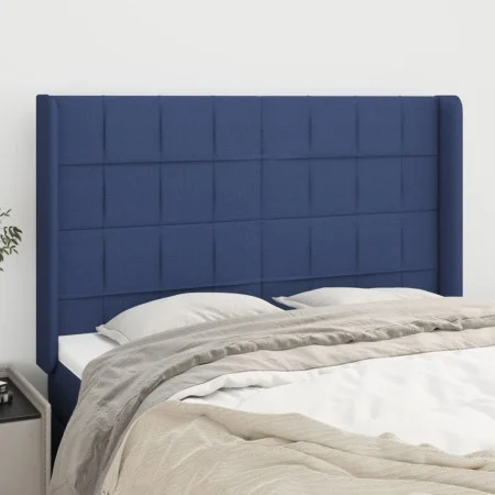 Cabecero con orejas de tela azul 147x16x118/128 cm de vidaXL, Cabeceros y pies de cama - Ref: Foro24-3119584, Precio: 109,92 ...