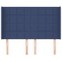 Headboard with blue fabric ears 147x16x118/128 cm by vidaXL, Headboards and footboards - Ref: Foro24-3119584, Price: 108,19 €...