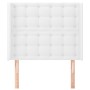 Headboard with white synthetic leather ears 83x16x118/128 cm by vidaXL, Headboards and footboards - Ref: Foro24-3119653, Pric...