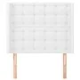 Headboard with white synthetic leather ears 83x16x118/128 cm by vidaXL, Headboards and footboards - Ref: Foro24-3119653, Pric...