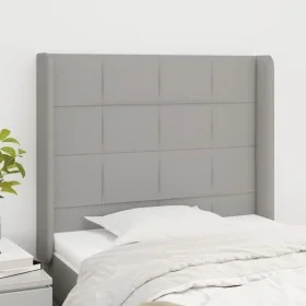 Headboard with light gray fabric ears 83x16x118/128 cm by vidaXL, Headboards and footboards - Ref: Foro24-3119554, Price: 63,...