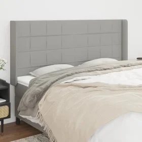Headboard with light gray fabric ears 183x16x118/128 cm by vidaXL, Headboards and footboards - Ref: Foro24-3119594, Price: 11...