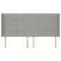 Headboard with light gray fabric ears 183x16x118/128 cm by vidaXL, Headboards and footboards - Ref: Foro24-3119594, Price: 11...